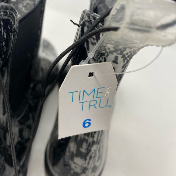 Time and Tru Snake print Ankle Rain Boot Womens Size 6 - Picture 8 of 8